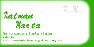 kalman marta business card